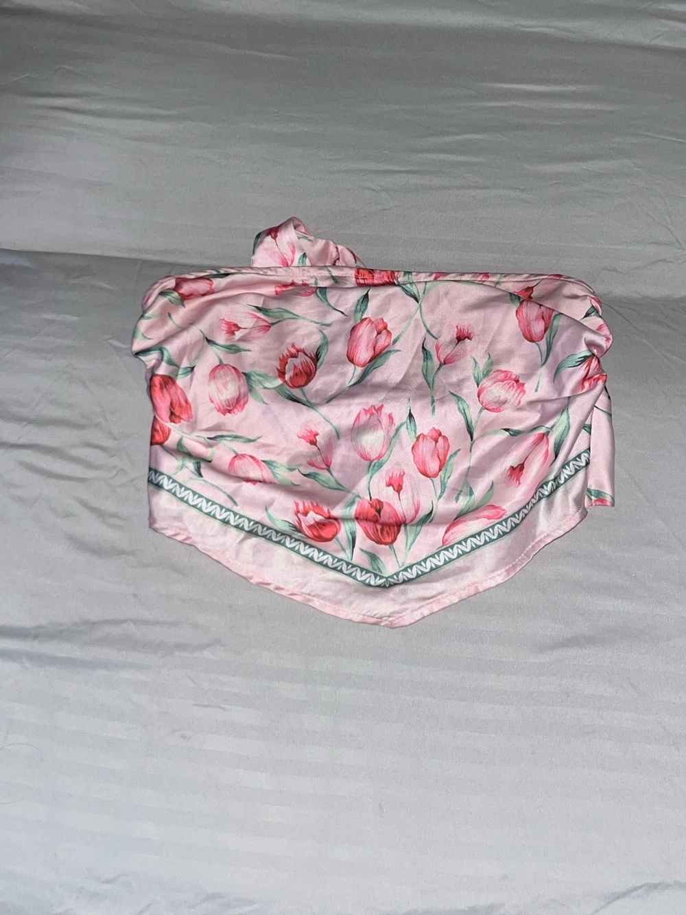 SHEIN Pink Floral Bandana Crop Top